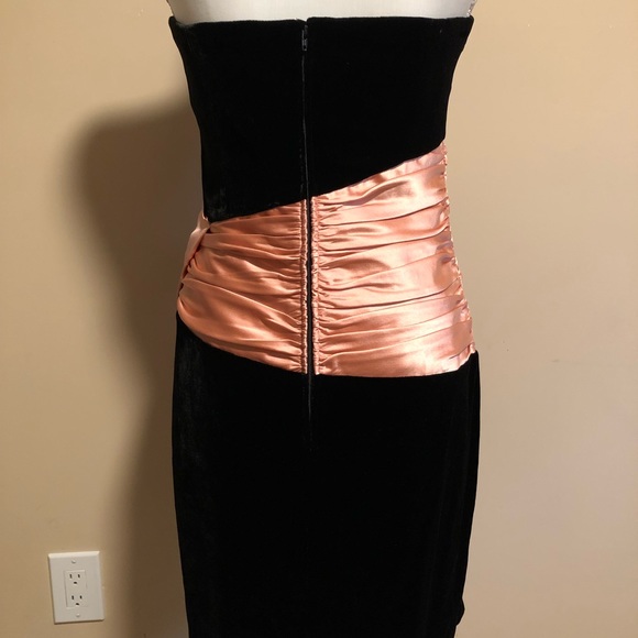 Betsy Johnson Black Velvet Dress with Bow - Picture 2 of 5